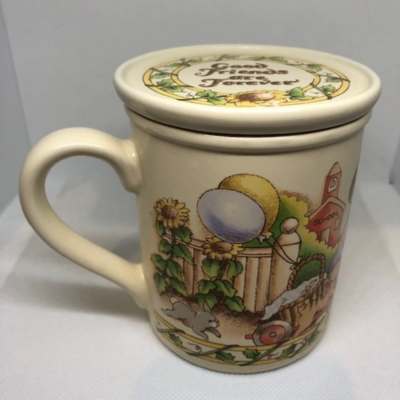 Vtg 1990 Watkins Country Kids Good Friends are Forever Mug and Coaster Set 10oz. - Picture 2 of 15